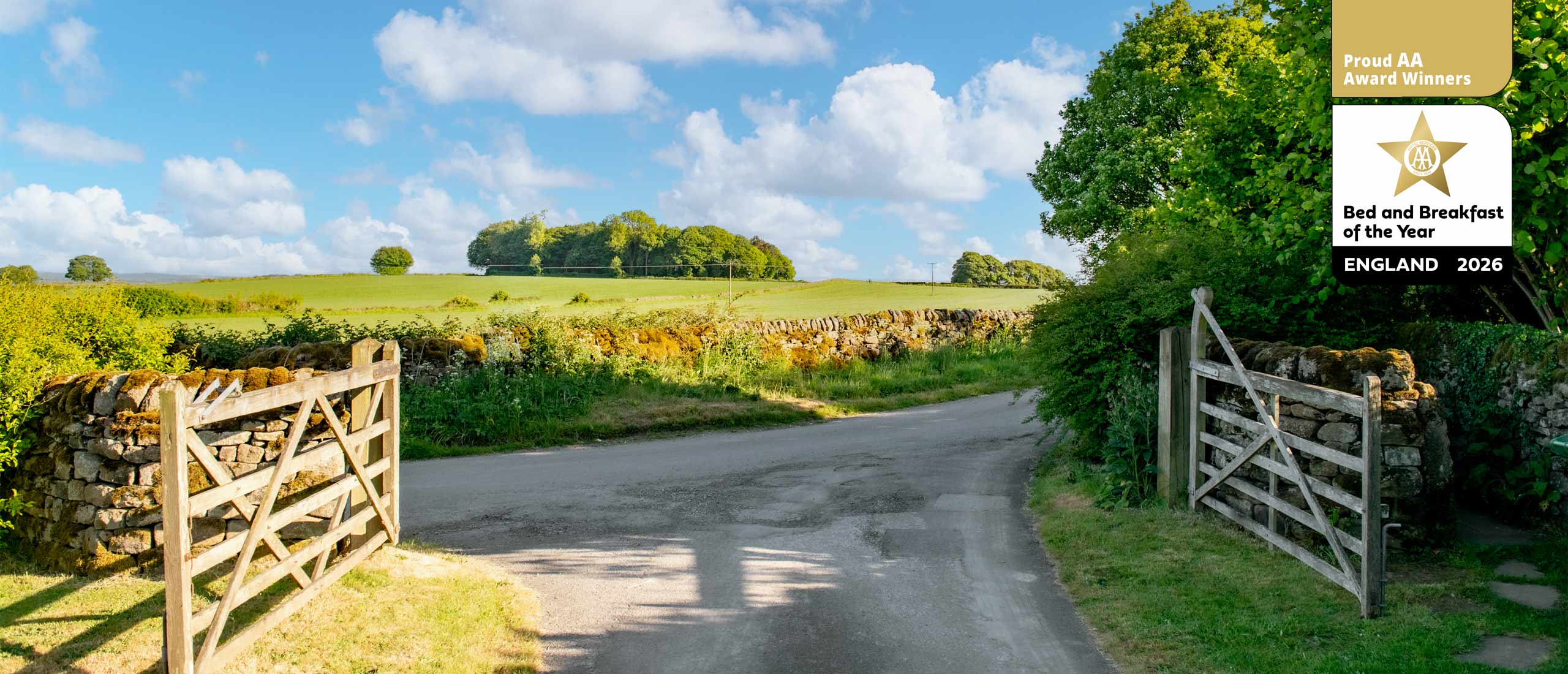 Dannah-Farm-Entrance-AA-Award Entrance to Dannah Farm B&B Derbyshire Dales, Peak District