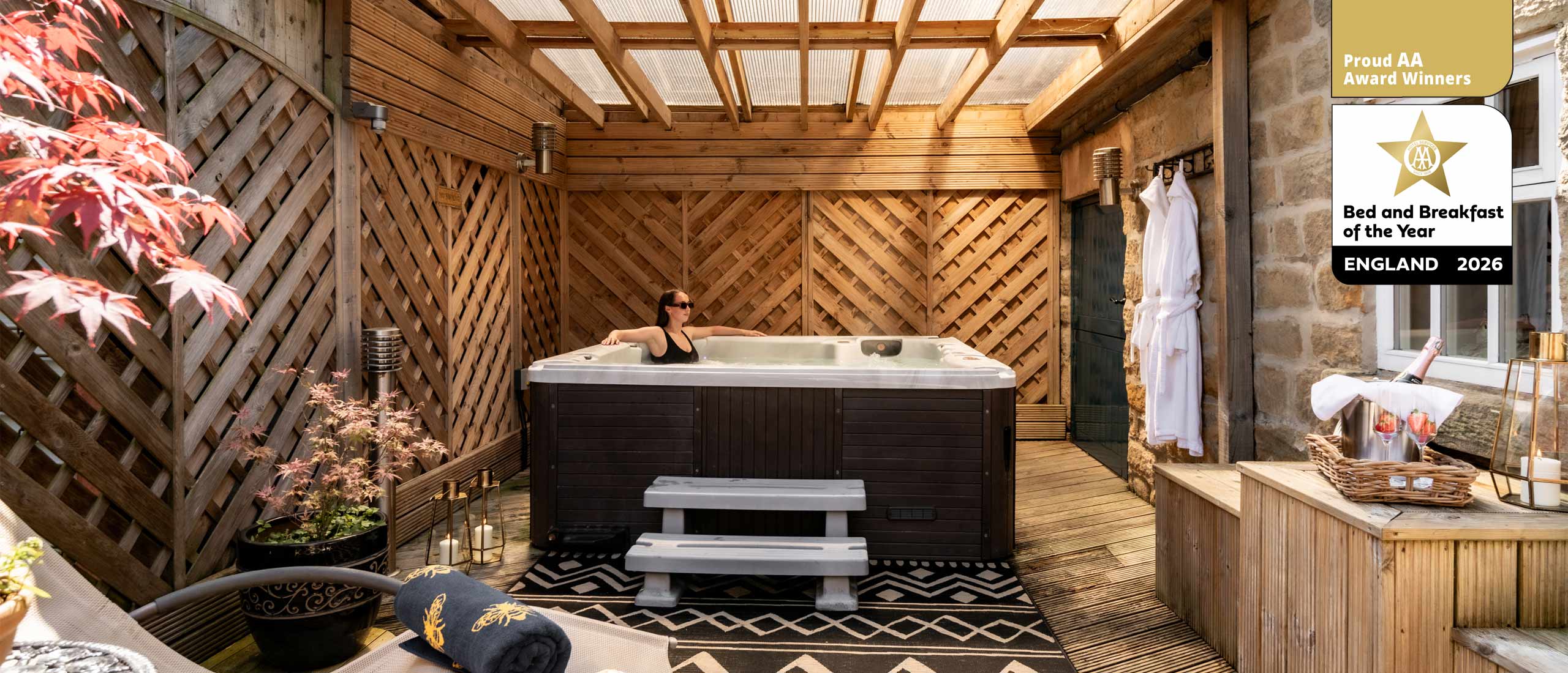 Granary-Hot-Tub-AA-Award Bed and Breakfast Hot Tub - The Granary Suite
